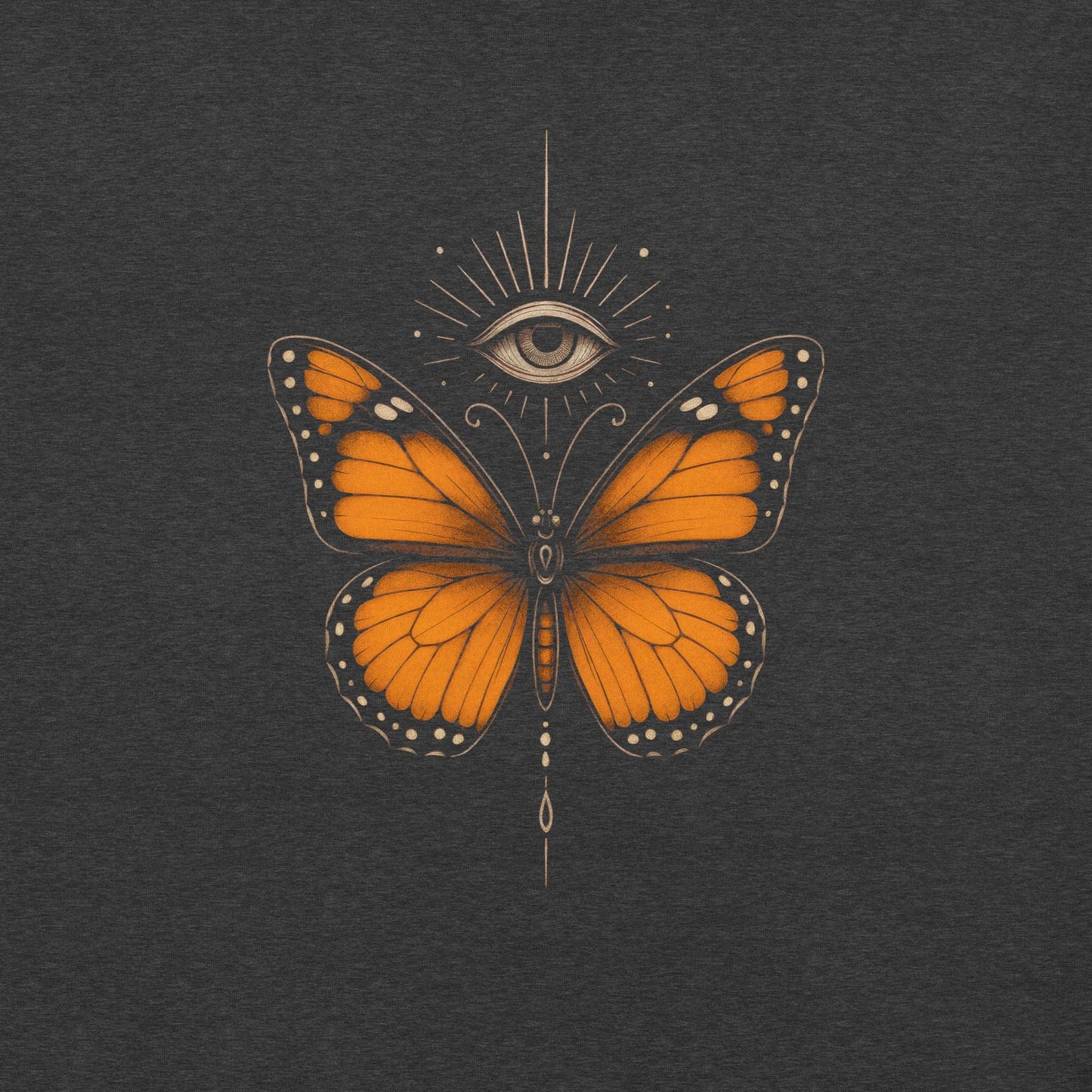 OMTHREAD Mystical Monarch Butterfly Shirt with All Seeing Eye by OMThread
