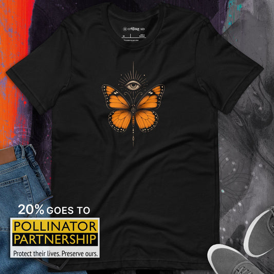 OMTHREAD Mystical Monarch Butterfly Shirt with All Seeing Eye by OMThread