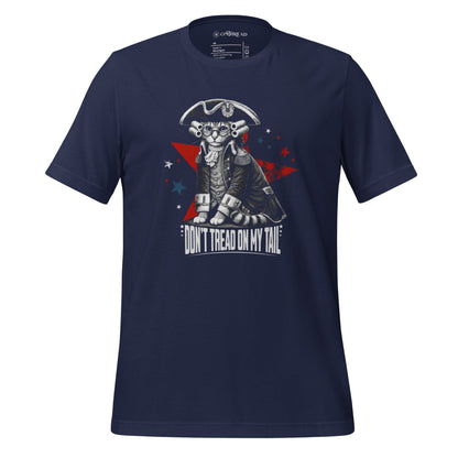 OMTHREAD Navy / XS Dont Tread on My Tail Patriot Cat Graphic Shirt