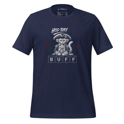 OMTHREAD Navy / XS History Buff Cat Shirt HISS-TORY BUFF Graphic Tee
