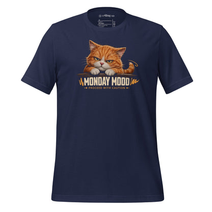 OMTHREAD Navy / XS Monday Mood Grumpy Orange Cat Shirt Proceed With Caution