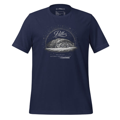OMTHREAD Navy / XS Pallas Cat Nature’s Grumpy Wonder T-Shirt Funny Wildlife Conservation Tee