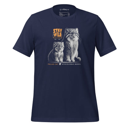 OMTHREAD Navy / XS Pallas Cats: Stay Wild, Stay Fluffy | Otocolobus Manul Conservation Tee