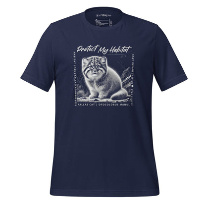 OMTHREAD Navy / XS Pallas Kitten, Otocolobus Manul : Protect My Habitat Tee