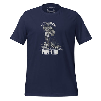 OMTHREAD Navy / XS Paw Triot Patriot Cat Graphic Shirt July 4th Tee