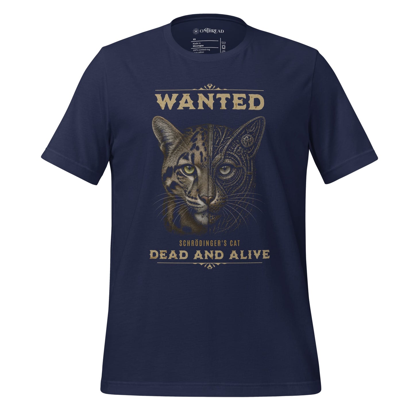 OMTHREAD Navy / XS Schrodinger Clouded Leopard Shirt Wildlife Science Tee