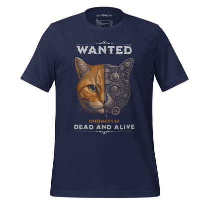 OMTHREAD Navy / XS Schrodinger Orange Tabby Cat Shirt Science Physics Tee