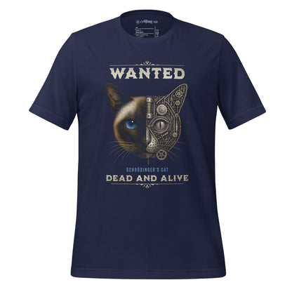 OMTHREAD Navy / XS Schrodinger Siamese Cat Shirt Quantum Physics Science Tee