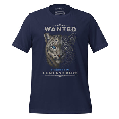 OMTHREAD Navy / XS Schrodinger Snow Leopard Cat Shirt Wildlife Science Tee