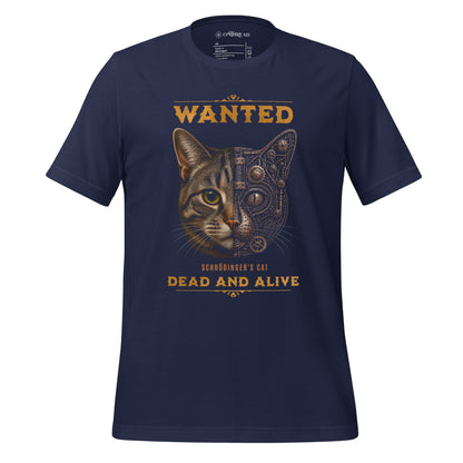 OMTHREAD Navy / XS Schrodinger Tabby Cat Shirt Wanted Science Graphic Tee