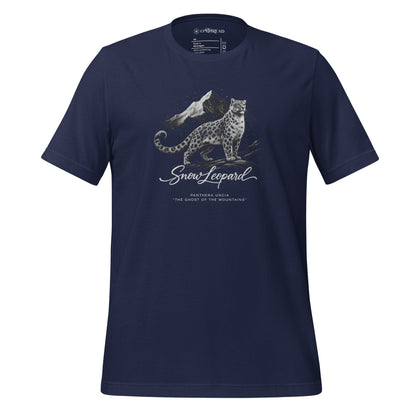 OMTHREAD Navy / XS Snow Leopard T-Shirt Mountain Big Cat Graphic Panthera Uncia