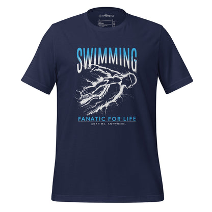 OMTHREAD Navy / XS Swimming: Fanatic for Life Tee