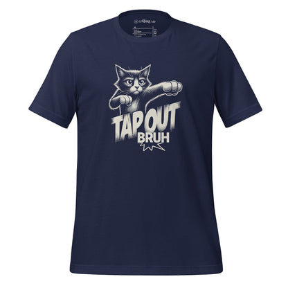 OMTHREAD Navy / XS Tap Out Bruh Cat T-Shirt | Funny Fighting Cat Lover Graphic Tee