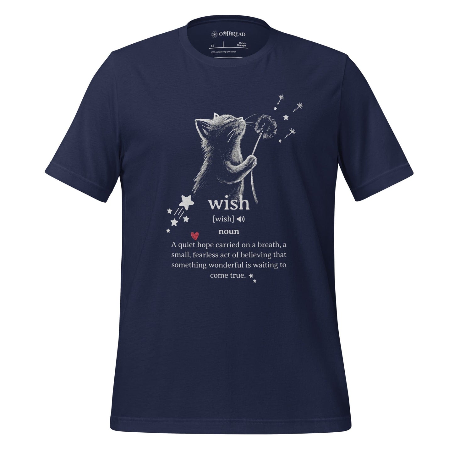 OMTHREAD Navy / XS Wish Cat Definition T-Shirt, Inspirational Cat Shirt, Cute Gift for Cat Lovers