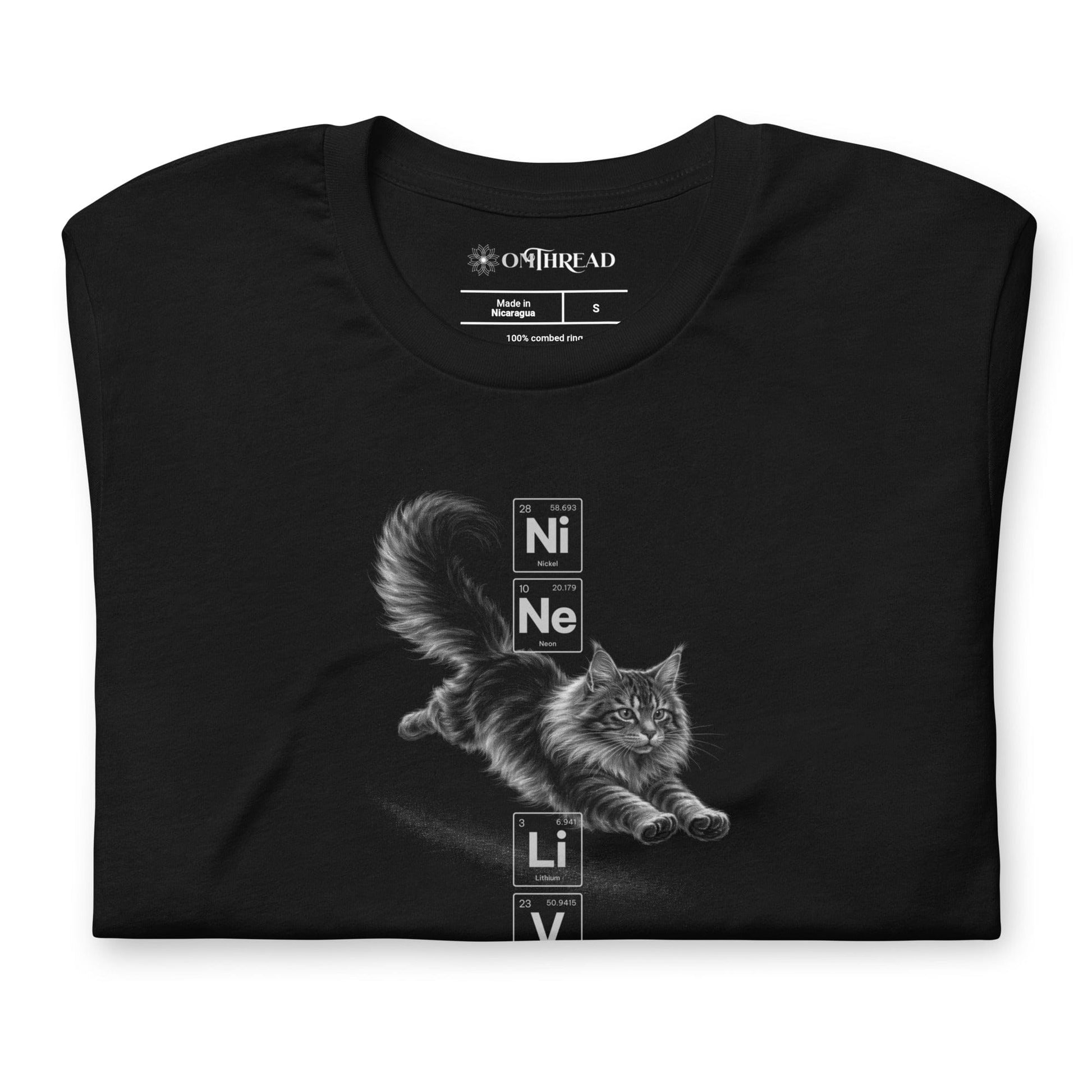OMTHREAD Nine Lives Science Cat Graphic Tee Periodic Table Style