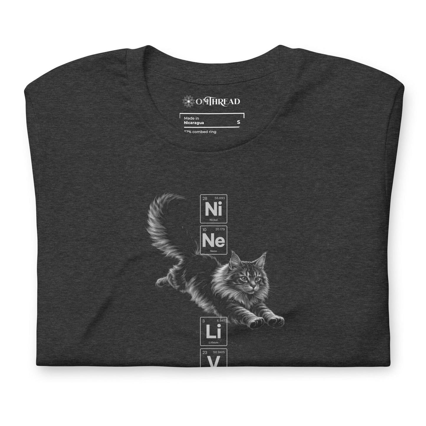 OMTHREAD Nine Lives Science Cat Graphic Tee Periodic Table Style
