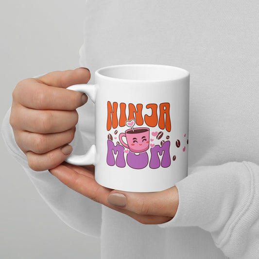 OMTHREAD Ninja Mom, Mom Magic Fuel - White Glossy Mug