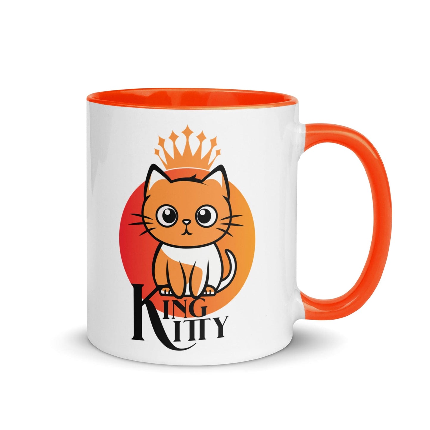 OMTHREAD Orange / 11 oz Kitty King: Reigning Royalty - Mug with Color Inside