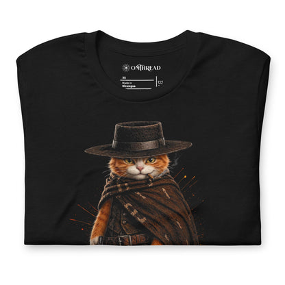 OMTHREAD Orange Cat Cowboy Western Movie Funny Graphic T-Shirt