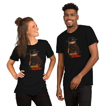 OMTHREAD Orange Cat Cowboy Western Movie Funny Graphic T-Shirt