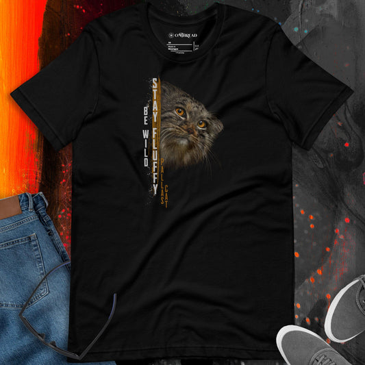 OMTHREAD Pallas Cat Be Wild Stay Fluffy Manul Graphic T-Shirt
