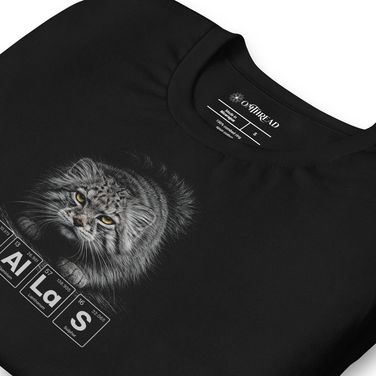 OMTHREAD Pallas Cat Graphic Tee Periodic Table Style Manul