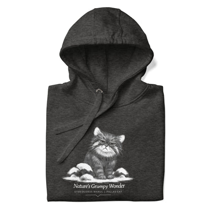OMTHREAD Pallas Cat Hoodie Nature’s Grumpy Wonder – Cozy Wildlife Graphic for Cat Lovers