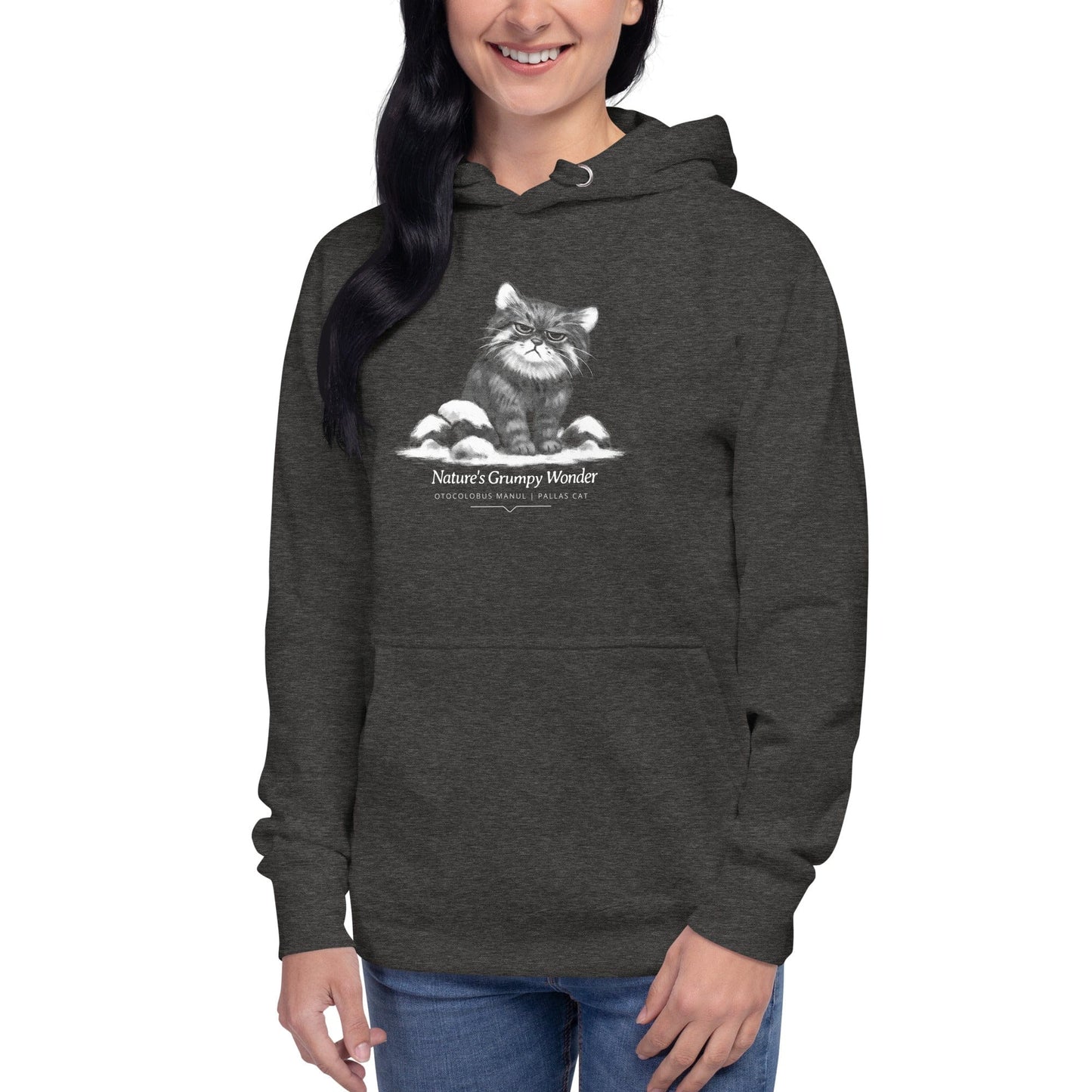 OMTHREAD Pallas Cat Hoodie Nature’s Grumpy Wonder – Cozy Wildlife Graphic for Cat Lovers