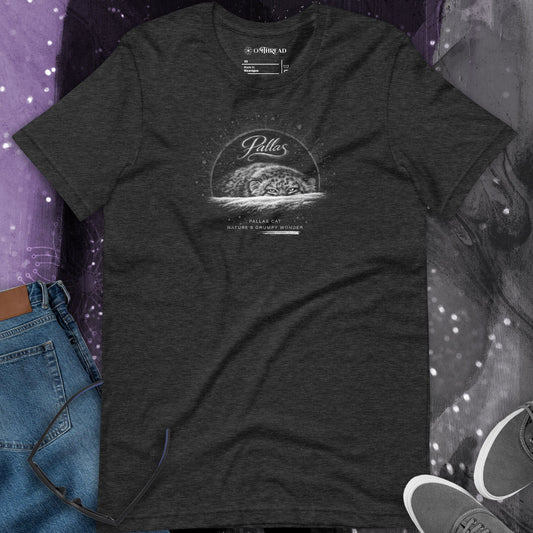 OMTHREAD Pallas Cat Nature’s Grumpy Wonder dark gray T-Shirt Funny Wildlife Conservation Tee
