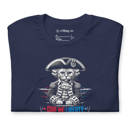 OMTHREAD Patriotic Cat Liberty Treats July 4 Graphic Tee