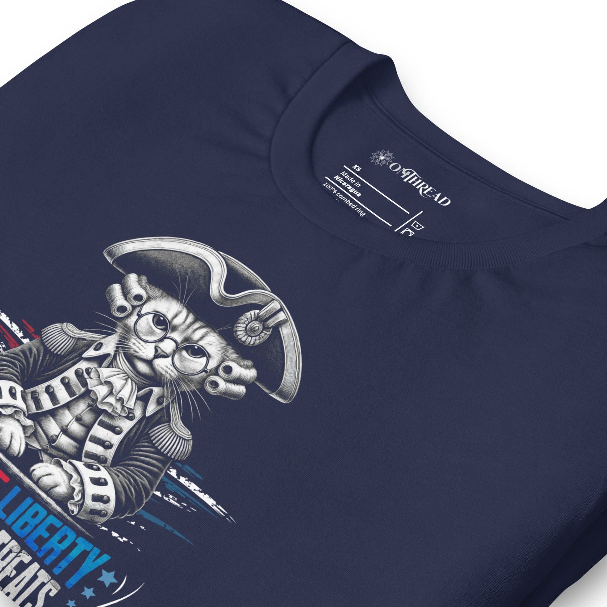 OMTHREAD Patriotic Cat Liberty Treats July 4 Graphic Tee