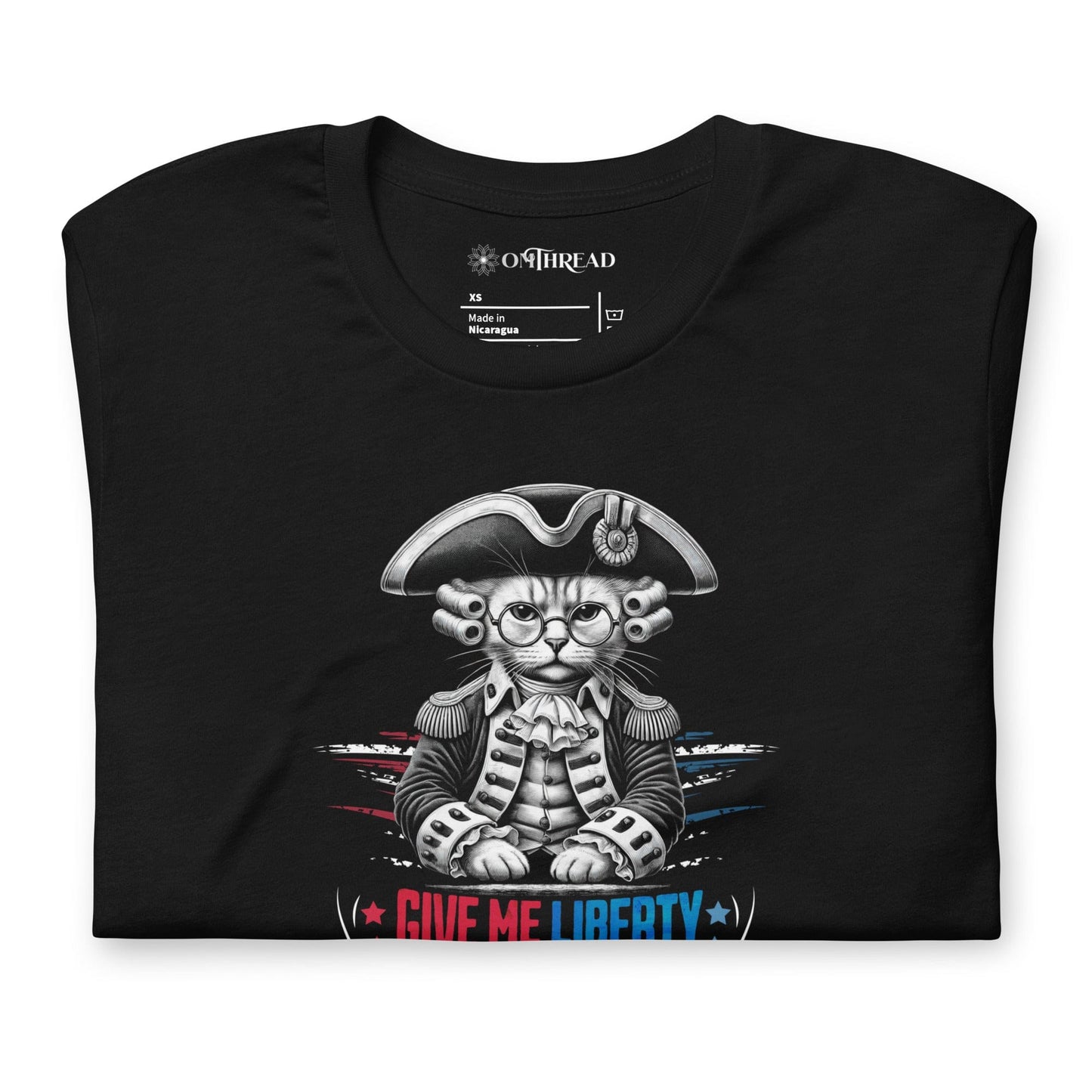 OMTHREAD Patriotic Cat Liberty Treats July 4 Graphic Tee