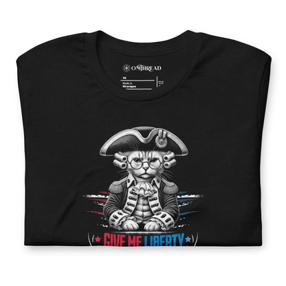 OMTHREAD Patriotic Cat Liberty Treats July 4 Graphic Tee
