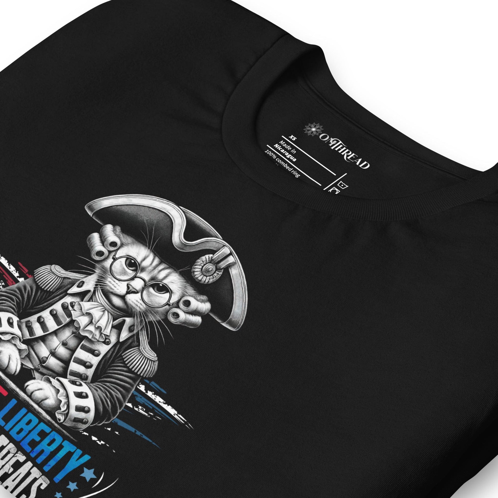 OMTHREAD Patriotic Cat Liberty Treats July 4 Graphic Tee
