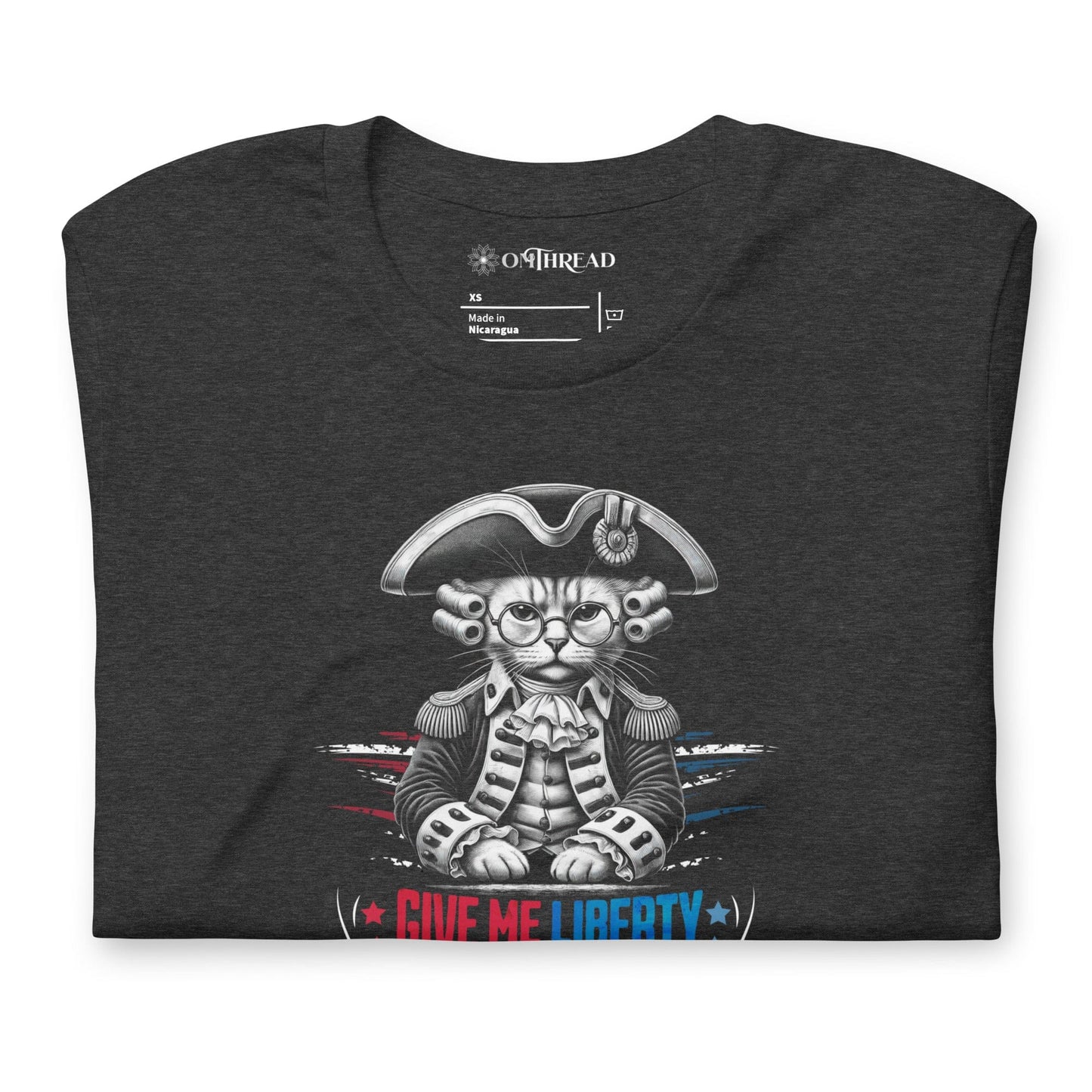 OMTHREAD Patriotic Cat Liberty Treats July 4 Graphic Tee