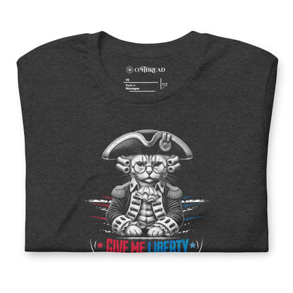 OMTHREAD Patriotic Cat Liberty Treats July 4 Graphic Tee