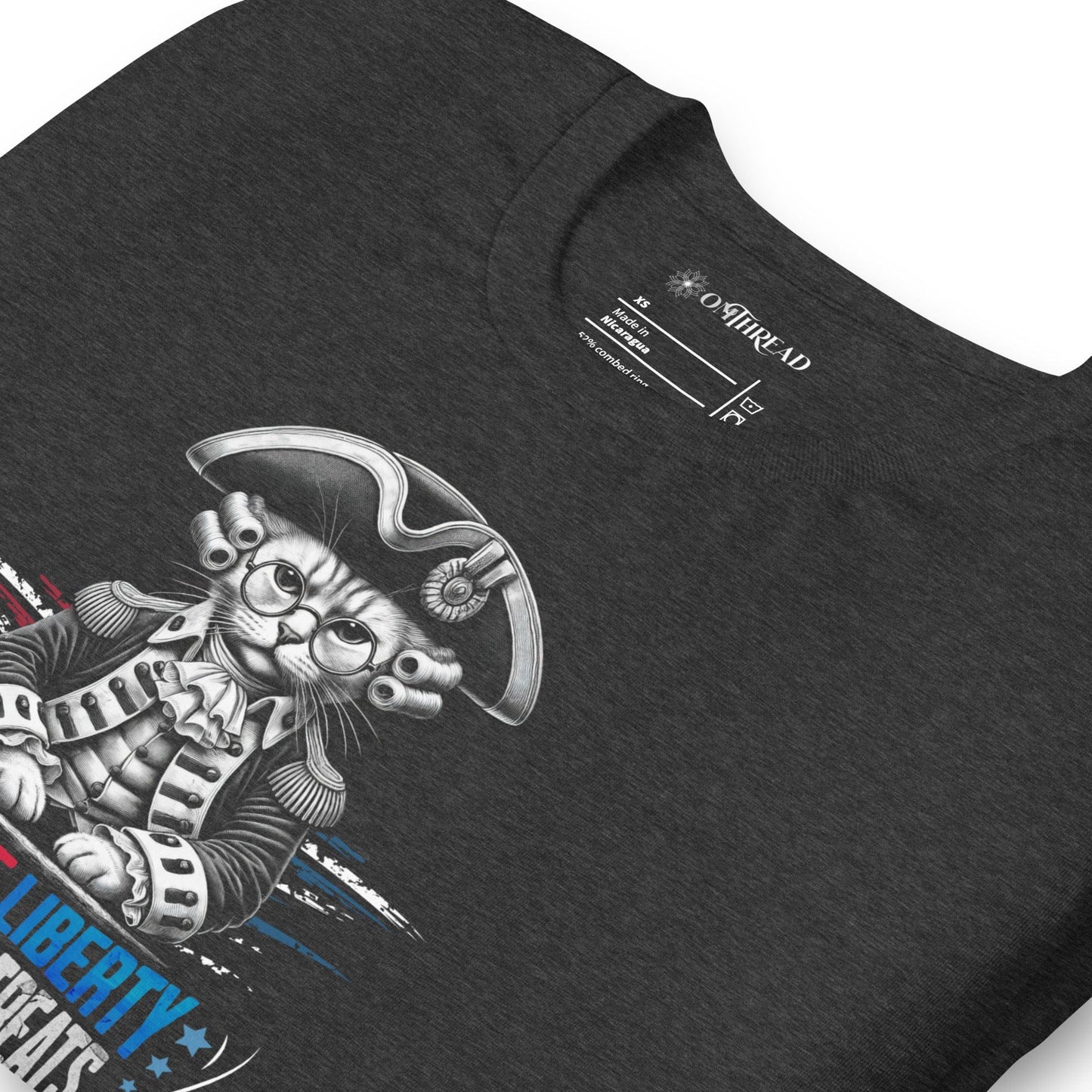 OMTHREAD Patriotic Cat Liberty Treats July 4 Graphic Tee