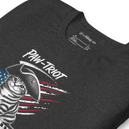 OMTHREAD Paw-triot Patriotic Cat Graphic Tee for July 4