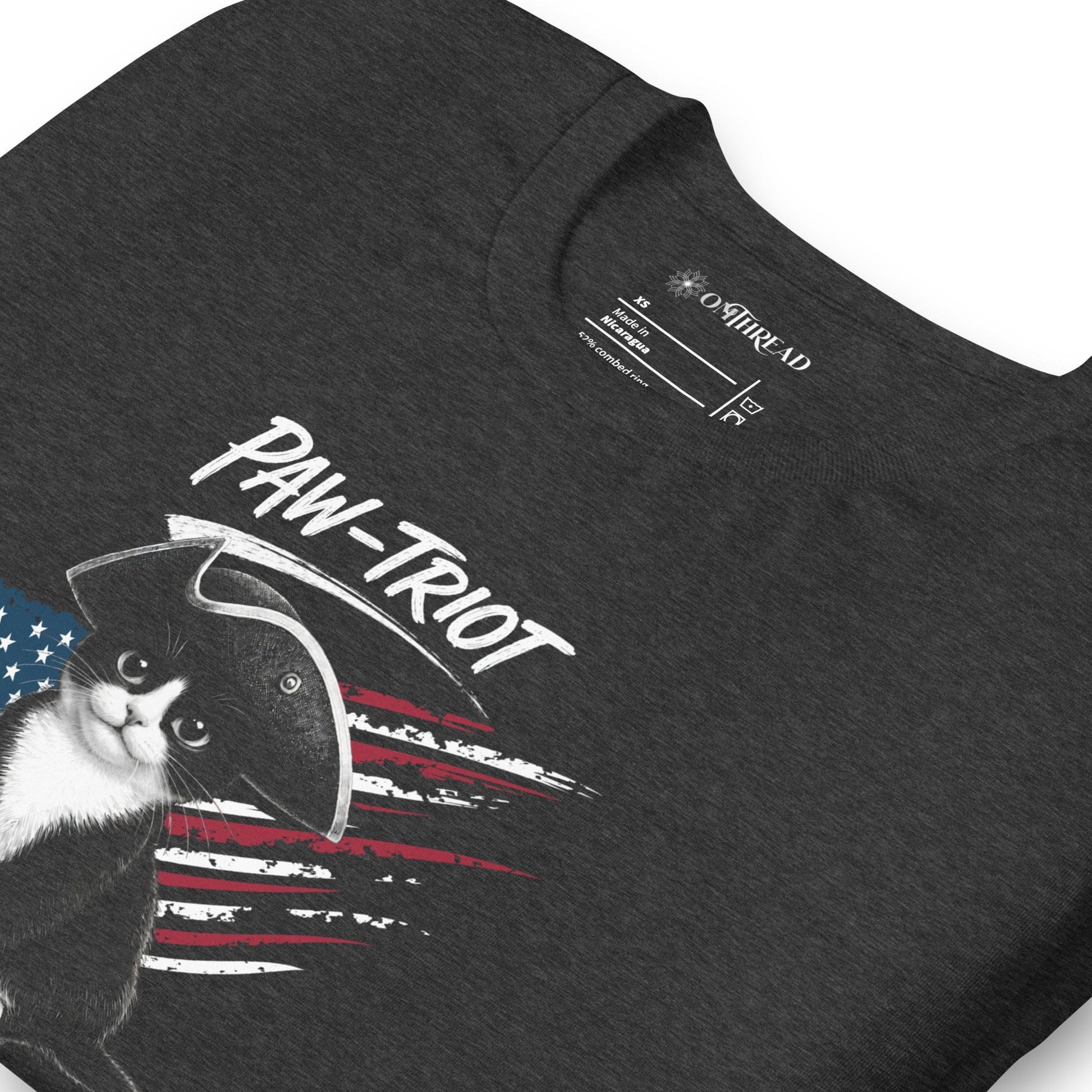 OMTHREAD Paw-triot Patriotic Tuxedo Cat Shirt July 4 Tee