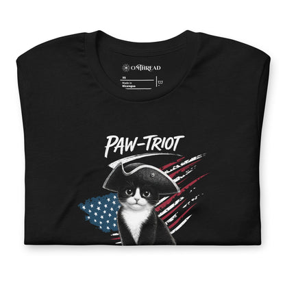 OMTHREAD Paw-triot Patriotic Tuxedo Cat Shirt July 4 Tee