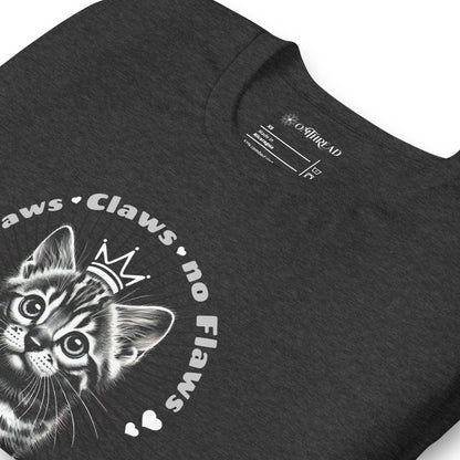 OMTHREAD Paws, Claws, no Flaws Cats Tee | Cute Kitten Graphic Shirt | Cat Lover Gift