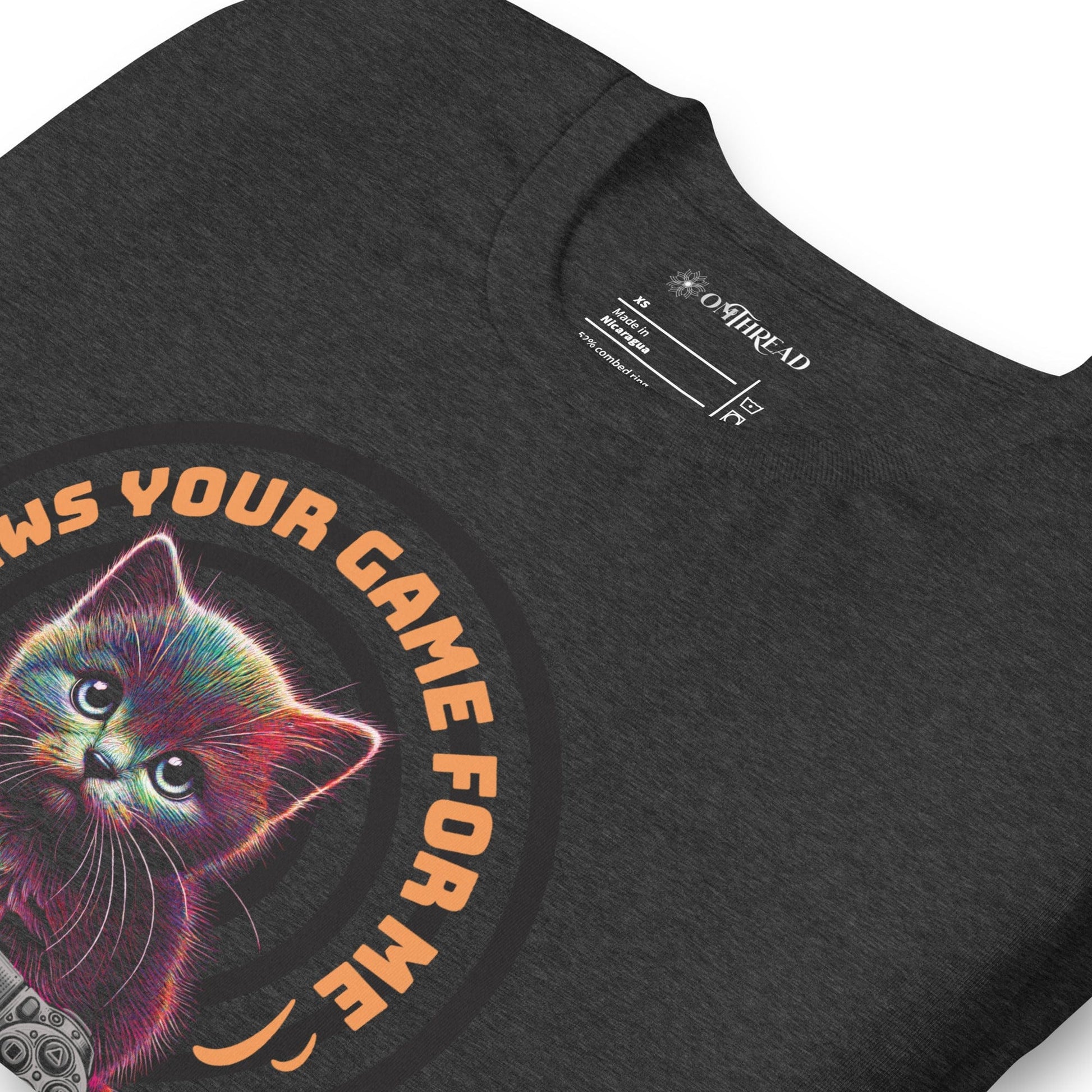 OMTHREAD Paws Your Game For Me Cat T-Shirt | Gamer Cat Tee | Funny Cat Shirt