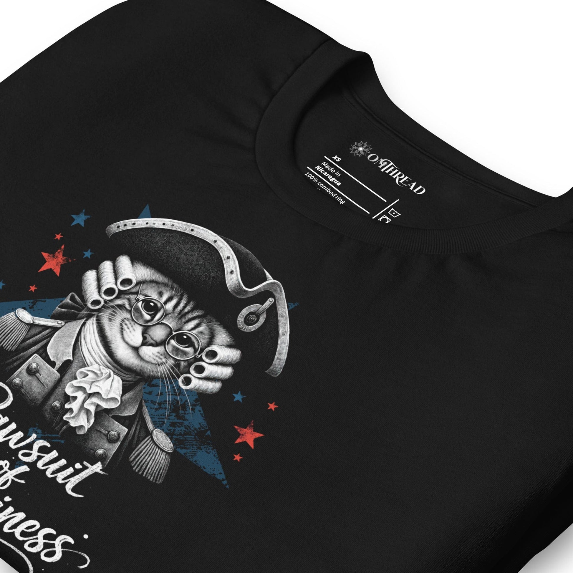 OMTHREAD Pawsuit of Happiness Patriotic Cat Shirt July 4 Tee
