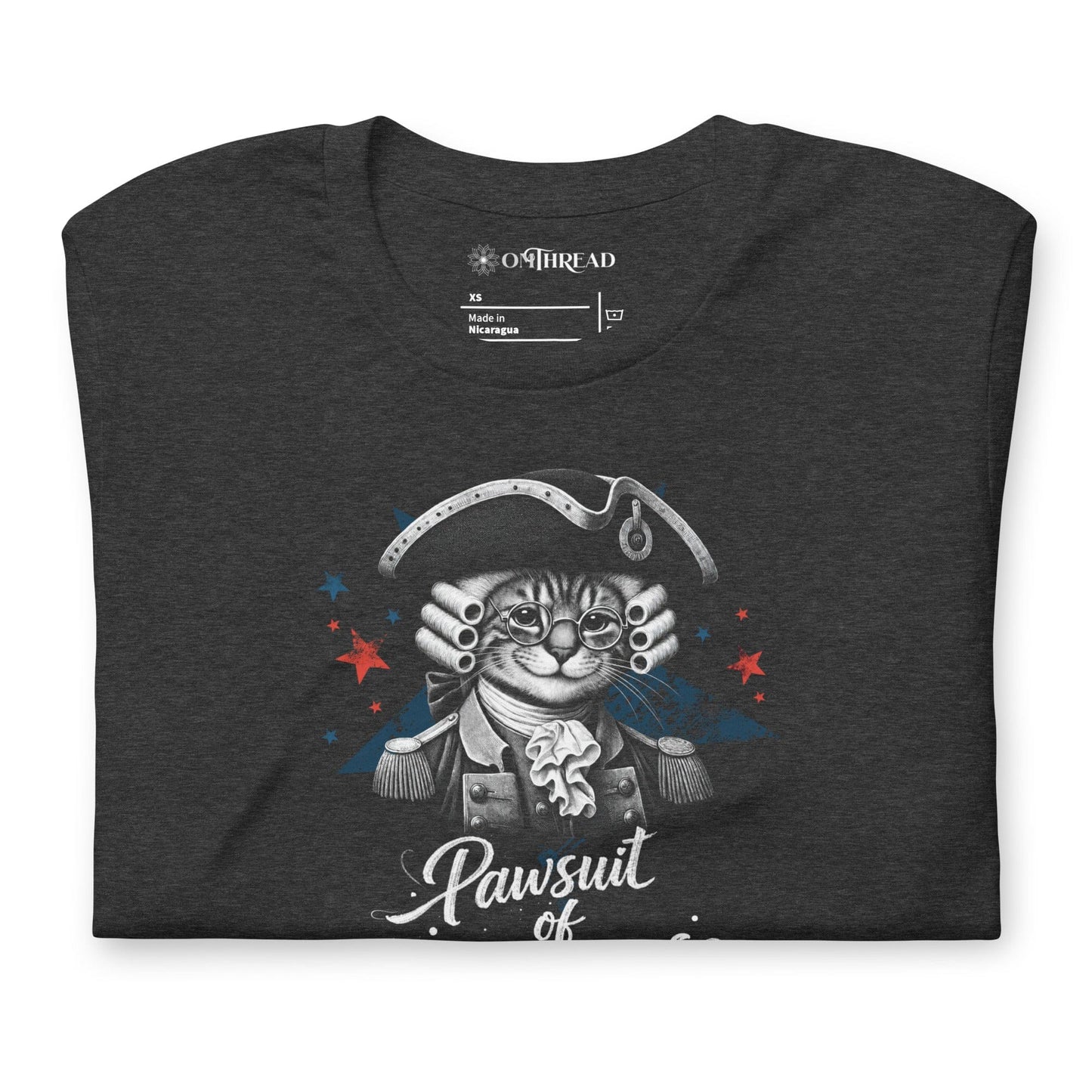 OMTHREAD Pawsuit of Happiness Patriotic Cat Shirt July 4 Tee
