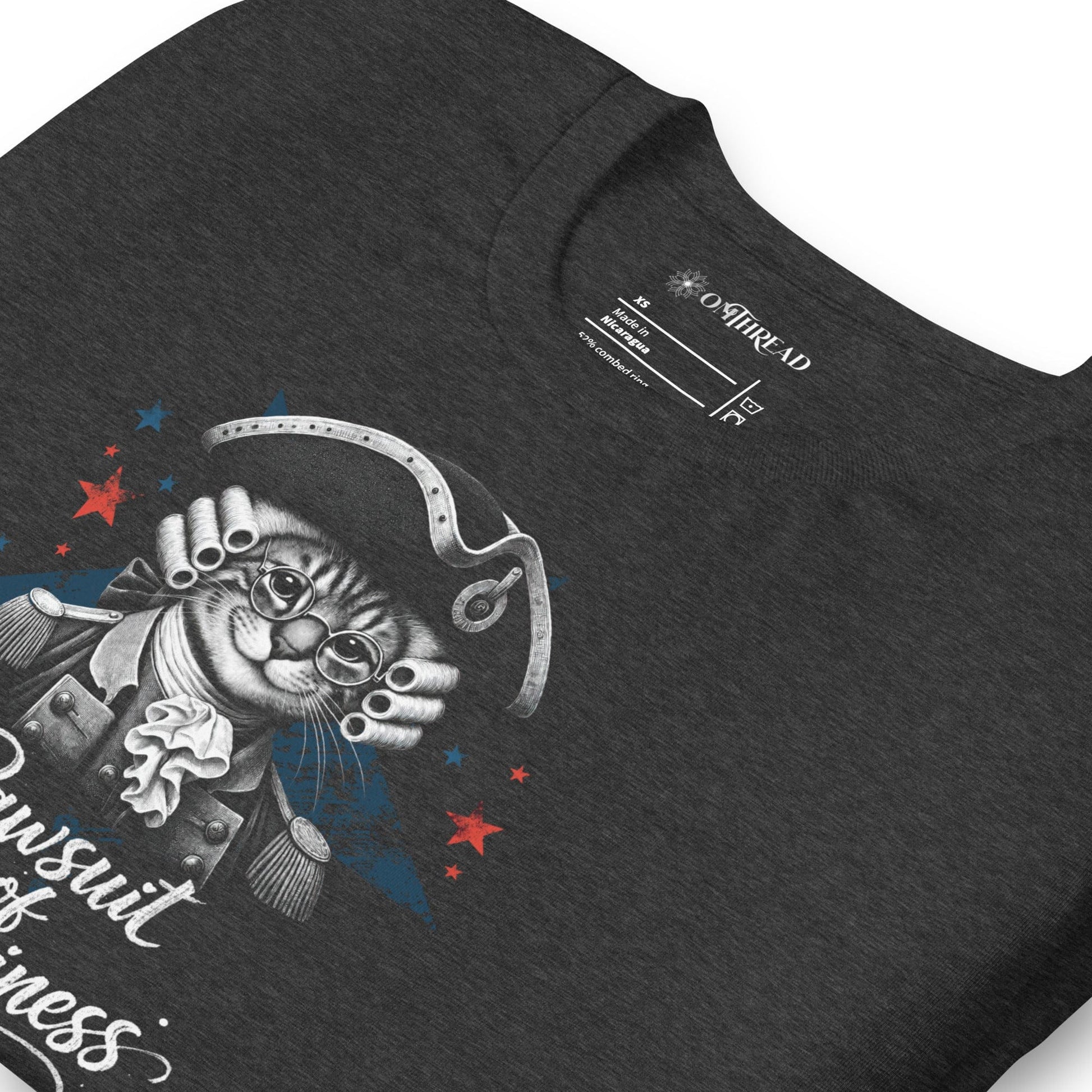 OMTHREAD Pawsuit of Happiness Patriotic Cat Shirt July 4 Tee