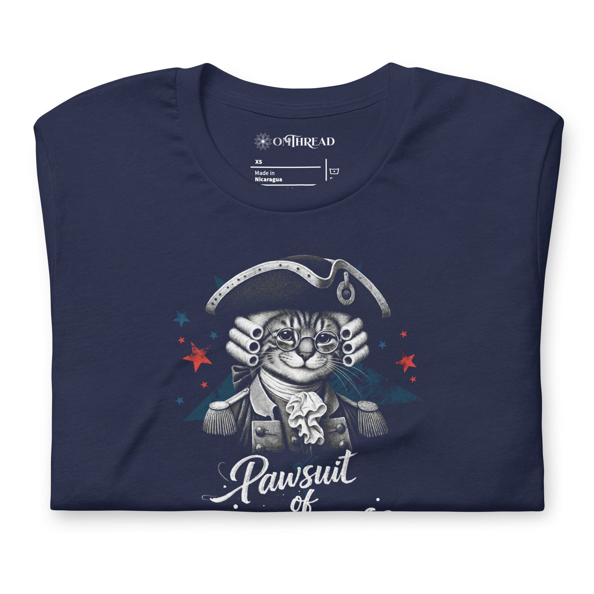 OMTHREAD Pawsuit of Happiness Patriotic Cat Shirt July 4 Tee