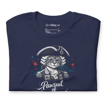 OMTHREAD Pawsuit of Happiness Patriotic Cat Shirt July 4 Tee