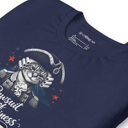 OMTHREAD Pawsuit of Happiness Patriotic Cat Shirt July 4 Tee