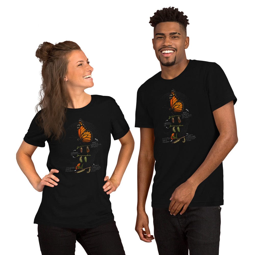 OMTHREAD Plant Milkweed Monarch Butterfly Life Cycle Educational T-Shirt