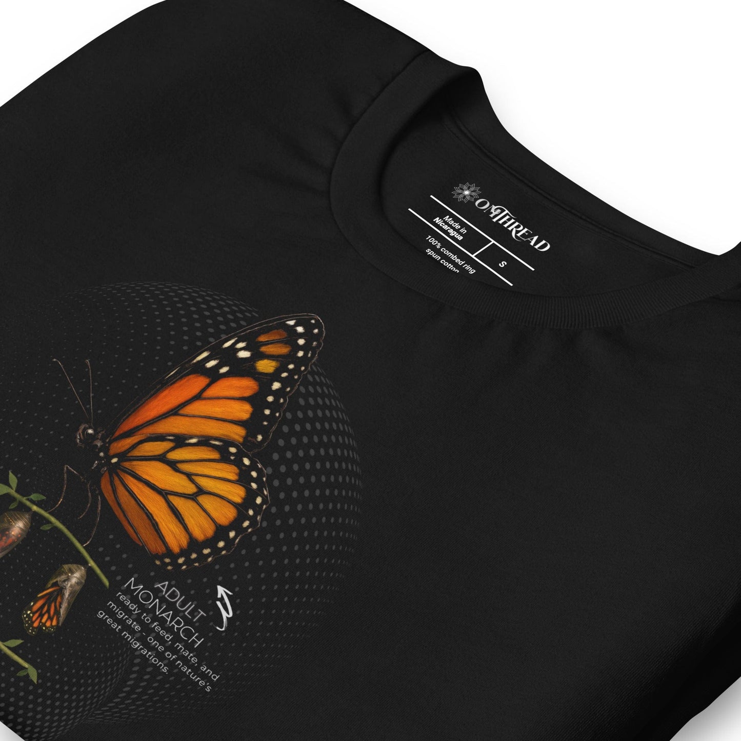 OMTHREAD Plant Milkweed Monarch Butterfly Life Cycle Educational T-Shirt